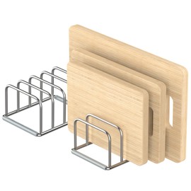KORRTFID Cutting Board Holder Stand, 2PSC Cutting Board Storage Rack, Cutting Board Organizer, 304 Stainless Steel Cutting Board Holder, Cookie Sheets Organizer (1.0 Inch Width Slots)