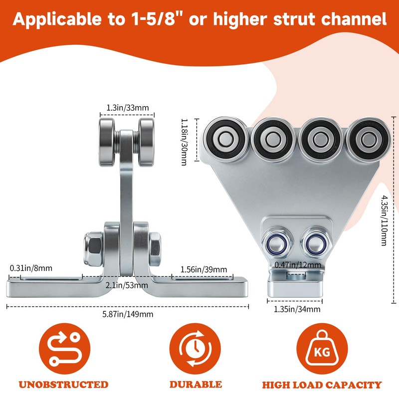 Fuperoo Electric Hoist 8 Wheel Trolley Assembly-Hoist Trolley Rollers.Ideal for