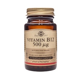 Solgar Vitamin B12 500 µg Vegetable Capsules - Pack of 50 - Easy to take form - Support for your Nervous System, Heart and Mind - Vegan