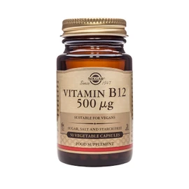 Solgar Vitamin B12 500 µg Vegetable Capsules - Pack of 50 - Easy to take form - Support for your Nervous System, Heart and Mind - Vegan