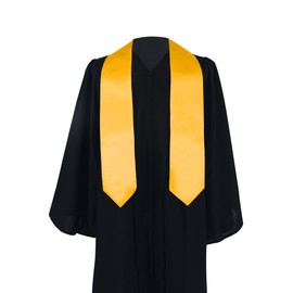 GraduationMall Unisex Adult Plain Graduation Stole 60" Gold