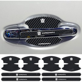 Crown Door Handle Protector, Latest Door Knob Guard Protection, Crown 220 Series, 210 Series, 200 Series, 180 Series, Compatible with All Series, Carbon Style, Scratch-Resistant, Abrasion Resistant