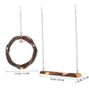 BESPORTBLE 2pcs Wooden Bird Swing Toy Natural Wood Pet Swing