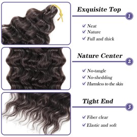 Datanala Ocean Wave Crochet Hair 30inch Deep Wave Curly Crochet Hair 1pack Deep Curly Braiding Hair Extensions Long Braids Deep wave Synthetic hair for Black Women (4#, 30Inch,Pack of 1)