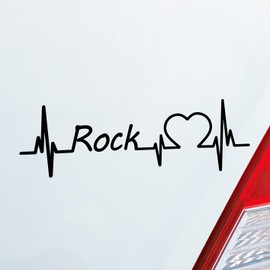 Hellweg Druckerei Car Sticker Rock Pulse Heartbeat Fun Sticker Rear Window Sticker Car Sticker