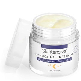 SKINTENSIVE Crema De Retinol Y Bakuchiol - Crema De Noche De Renovación Dual Con Aceite De Coco - Crema Hidratante Pm Para Piel Sensible              
