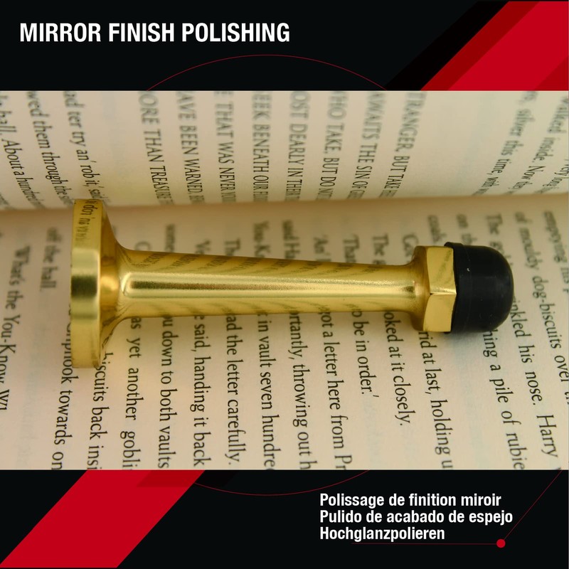 ZhongWang Hardware DSB002 Brass Bright Brass Door Stop/Tope de puerta