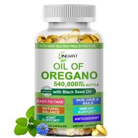 Oil of Oregano Softgels 9000mg,Organics Oil of Oregano with Black Seed Oil for Immune Support Digestive Health Seasonal Herbal,High Carvacrol & Thymoquinone Oregano Oil,Plant Based,Non-GMO,120 Count
