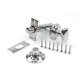 MP Smith Door Fitting Swivel Bathroom Door Lock Privacy Thumb Turn Security Bolt with Emergency Coin Release, 60 mm, Polished Chrome