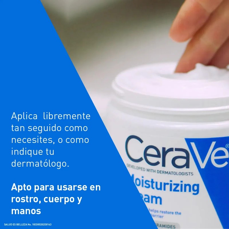 CeraVe Crema Hidratante Facial y Corporal Piel Seca a Muy