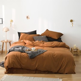 Luxlovery California King Pumpkin Comforter Rust Terracotta Bedding Set Cal King Caramel Burnt Orange Quilts Pumpkin Brown Cotton Comforter Set Women Men Cal King