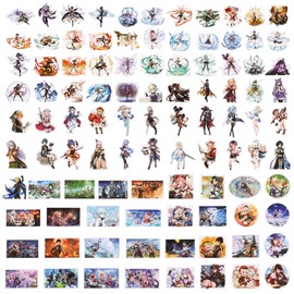[100 PCS]QYZHIZ Mixed Sticker, Genshin Impact Game Sticker, Yuanshen Game Sticker, Colourful Stickers, Waterproof Stickers, for Laptop, Skateboard, Water Bottle, Computer, Skate, Phone, Bike, Guitar.