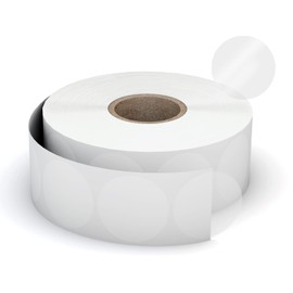 Misofuki 1" Clear Circle Stickers (1000 Pcs), Transparent Self-Adhesive Seals for Envelope, Cosmetic Box, Gift Bag, Mail, PVC Material, Round Wafer Package Seals