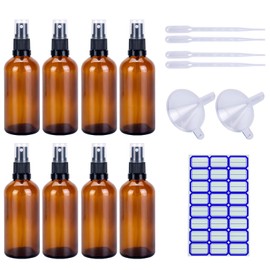 Sewokon transparente Sprühflaschen,kleiner Reisezerstäuber für Toilettenartikel (8x50ml brown)