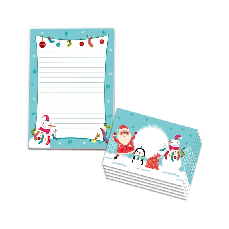 Snowman Christmas Writing Paper Set with Envelope for Kids Girls