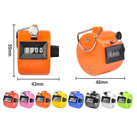 Abiyou 8 Pieces Hand Tally Counter, Manual Mechanical Counter, Metal Hand Tally Counters, 4 Digit Hand Tally Counters, Click Counter with Finger Ring, for Counting, Coaching, Golf, Fishing (8 Color)