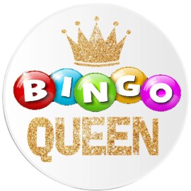 Kiwi Gifts Bingo Queen - 3 Inch Circle Sticker 3" x 3" - Lucky Winner Player Game