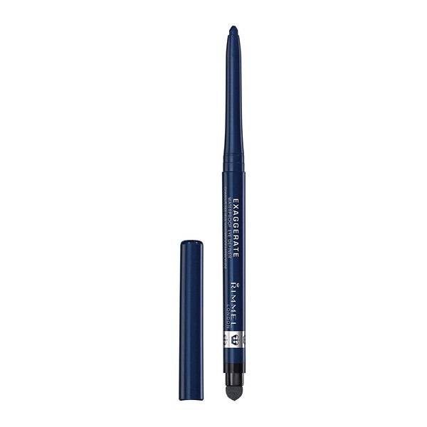 Rimmel Exaggerate Eye Definer, Deep Ocean, 1 Count, Waterproof Long Lasting Easy Twist Up Self-Sharpening Eye Color Pencil