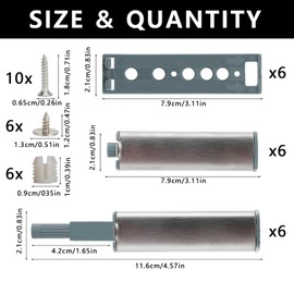 6 PCS Push to Open Door Catches, Portability Magnetic Door Catch, Push Latch Magnetic Catches for Cupboards Easy to Assemble, Magnetic Soft Close Dampers for Kitchen Bedroom Dressing Room