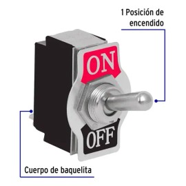 Interruptor de Palanca Volteck APAL-2 Gris, de Metal                                                                                                  