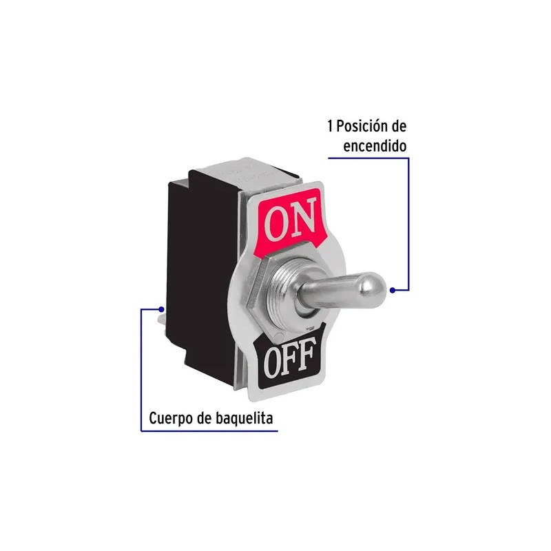 Interruptor de Palanca Volteck APAL-2 Gris, de Metal