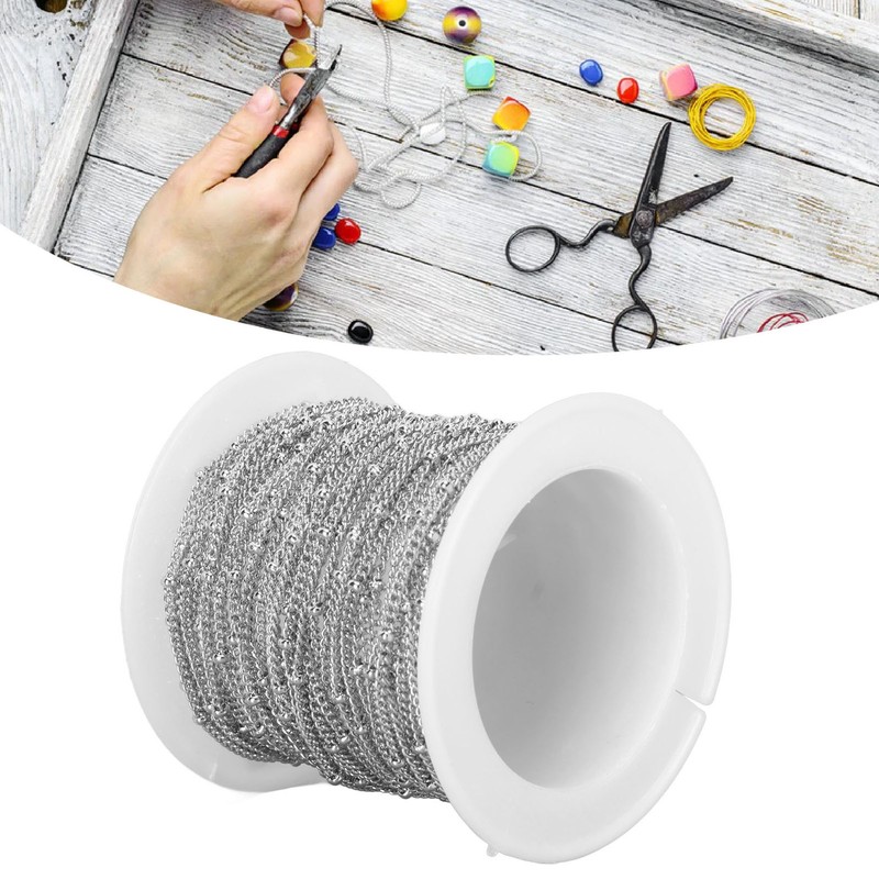 19.6 Feet Bead Chain Stainless Steel Jewelry Making DIY Link