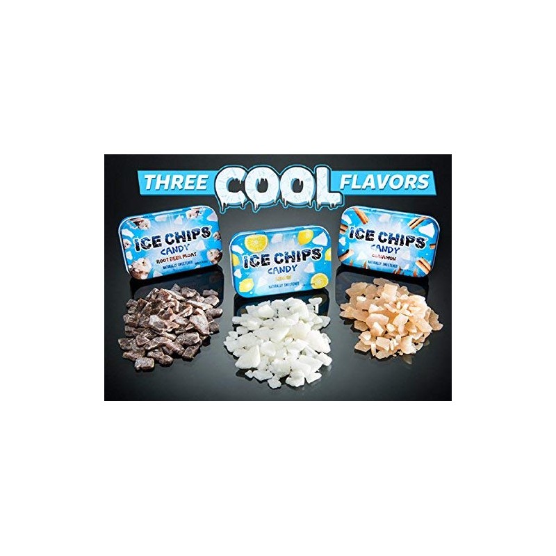 ICE CHIPS Xylitol Candy Tins 5.28 oz total (Lemon, 3