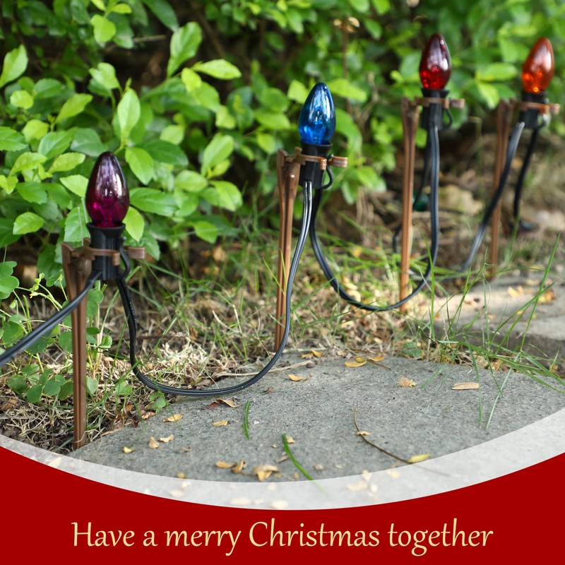 Jetec 200 Pieces Christmas Light Stakes Universal Yard Lawn Holiday