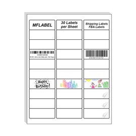 MFLABEL Address Labels, 1" x2-5/8 Mailing Labels, 30-UP White Shipping Labels for Inkjet or Laser Printer, 1500 Sticker Labels (50 Sheets), 30 Labels per Sheet