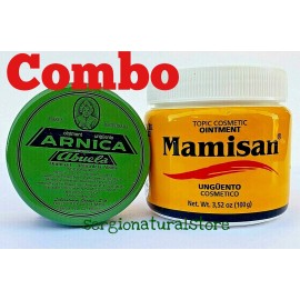 (1) MAMISAN Pomada 100g (3.52 oz) each + (1) Arnica de la Abuela 30 grs each