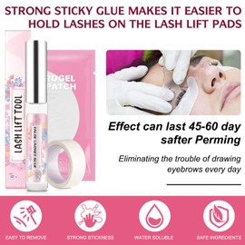 Eyelash Lifting Set, Lash Lifting Set, Luxe Eyelash Lifting Perming, Professional Eyelash Extension Kit, Semi-Permanent Eyelash Curling Eyelash Lamination, Suitable for Salon and Home Use