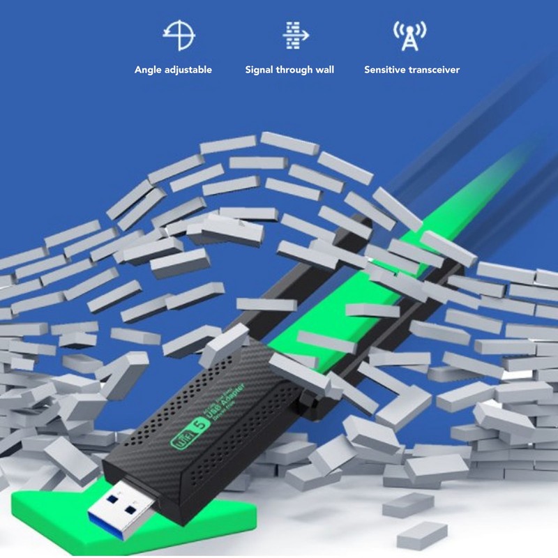 USB Wifi Adapter Dual Antennas Dual Band 5G 2.4G 1300Mbps