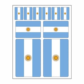 Generisch Set of 10 Flag Stickers Argentina Car Sticker
