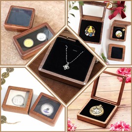 PH PandaHall Wood Pocket Watch Box, Pocket Watch Display Case with Clear Acrylic Lid Walnut Wooden Single Pocket Watch Storage Case Organizer Pocket Watch Travel Case for Pocket Watch Men Women