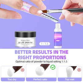 Acrylic Nail Kit for Beginners with Everything Acrylic Powder Set Starter Kit with False Nail Tips Nail Art Tools