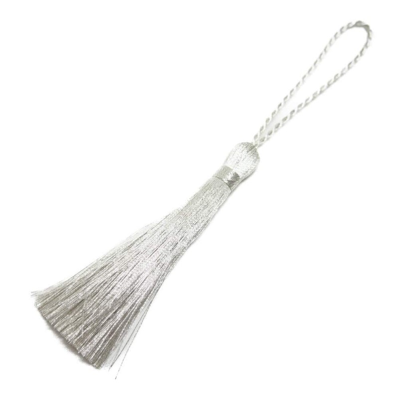 Machida Tetoron Yokomaki Tassel, Ornament, Accessory Tassel, Polyester Tassels (Silver)