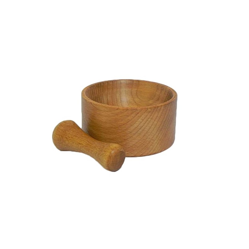Wooden Mortar with Pestle for Spice and Herbs Crusher Handy