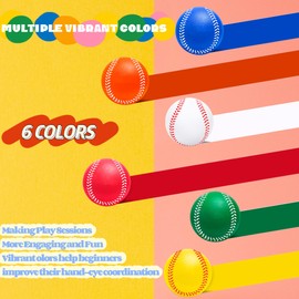 ALXAZA Baseballs Soft Foam Baseball for Beginners 6 Pack 9 Inch Foam Training Ball for Throwing, Catching and Batting Practice