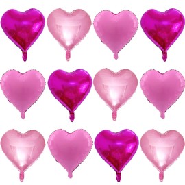 Pink Heart Shaped balloons Pack of 12,18 Inch Love Valentine Balloons Heart Romantic Balloons For Valentines Day Propose Marriage Wedding Bridal Shower Engagement Party Decorations