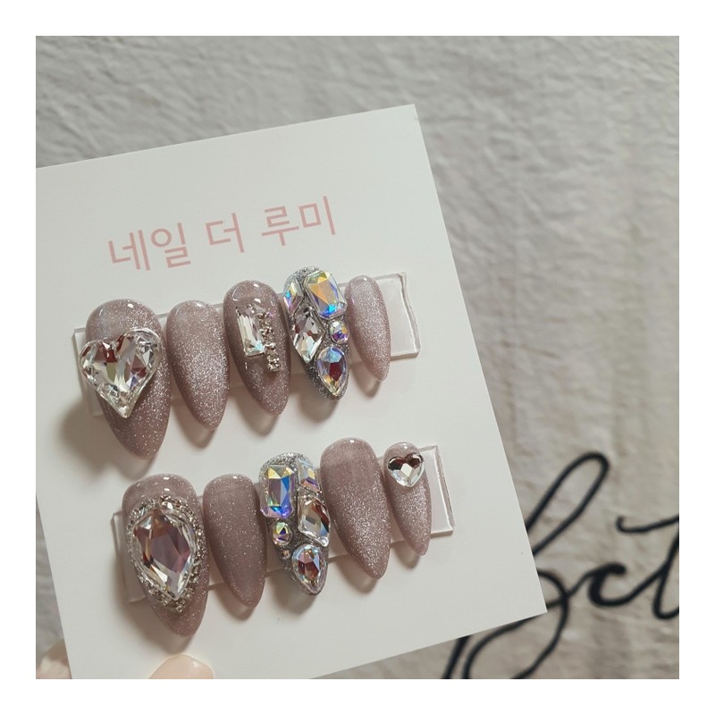 [107 Colors] Heart Bling ❤ Handmade Nail Tips - Chart