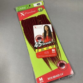 Outre 14" Medium #425 Burgundy Box Braid Pre-looped Crochet Hair 45 Strands`
