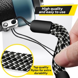 Empire Hand Wrist Strap Lanyard, Adjustable Lanyard Wrist Strap for Car Keys, Cameras, GoPro, Keychain, Phone, Portable Gaming Consoles & More (Pack of 3 - Black & White Finger Strap)