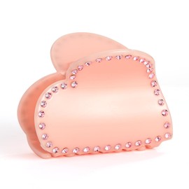 LILIE&WHITE Heart Hair Clips For women With Rhinestones Trendy Hair Clip With Claw Pink Claw Clips Unique Strong Hair Fixation Hair Claws Fashion Jewelry