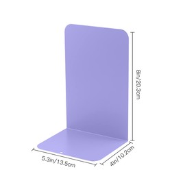 MSDADA Bookends, Book Ends for Book Shelves, Bookends for Office, Book Ends for Heavy Books, Metal Bookend Supports, Modern Minimalist Style Bookends, Purple(4 Pairs)