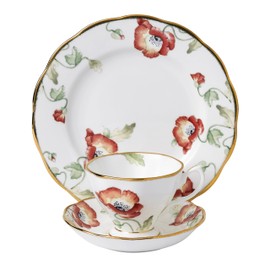 Royal Albert 100 Year Collection 1970 3-Piece Tea Set, 8", POPPY