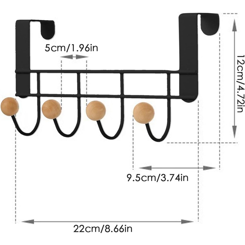 Gancho para Puerta Organizador de Espacio 4cm Resistente para Ropa
