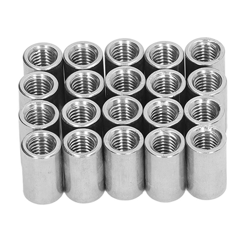 20Pcs Coupling Nut Stainless Steel M8 Round Rod Connector Nut