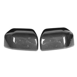 Akozon Cubierta de Espejo Retrovisor, Protector de Tapa de Espejo Lateral de Puerta Espejo, Retrovisor con Marco Decorativo para F150 2015-2020(Patrón de Fibra de Carbono)