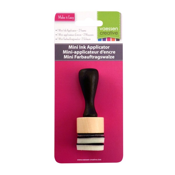 Vaessen Creative Mini Ink applicator, Wood/Foam, Black, 9x3x3 cm