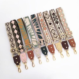 Anevous Boho Shoulder Strap, 3.8 cm Wide Bag Strap, Adjustable Shoulder Strap, Replacement Belt Shoulder Strap Strap, for Crossbody Canvas Bag, Handbag Accessories, Brown J